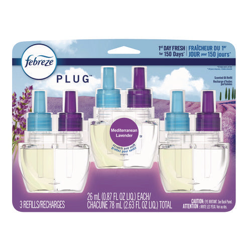 Image of Febreze® PLUG Air Freshener Refills, Mediterranean Lavender, 0.87 oz, 3/Pack