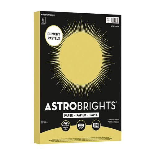 Image of Astrobrights® Color Paper - "Punchy Pastels" Assortment, 24 lb Bond Weight, 8.5 x 11, Lively Lemon, 200/Pack