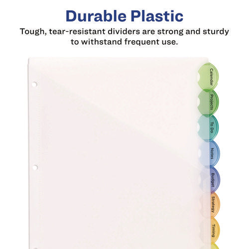 Image of Avery® Insertable Style Edge Tab Plastic 1-Pocket Dividers, 8-Tab, 11.25 X 9.25, Translucent, 1 Set