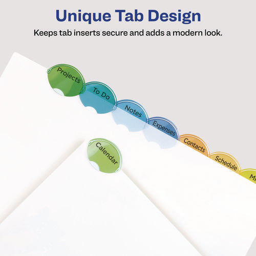 Image of Avery® Insertable Style Edge Tab Plastic 1-Pocket Dividers, 8-Tab, 11.25 X 9.25, Translucent, 1 Set