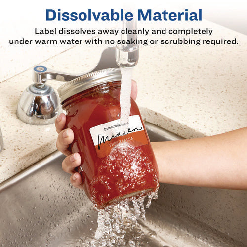Image of Avery® White Dissolvable Labels w/ Sure Feed, 1.25 x 2.38, White, 90/PK