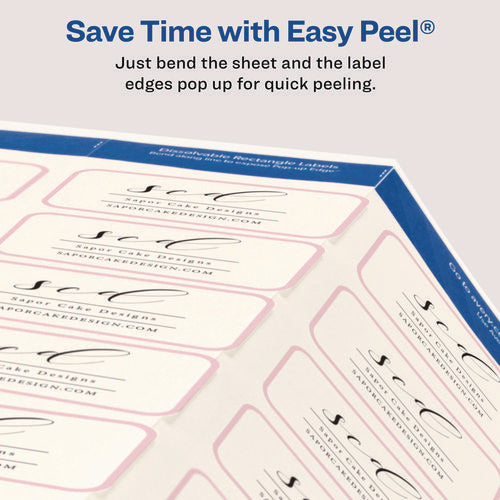 Image of Avery® White Dissolvable Labels w/ Sure Feed, 1.25 x 2.38, White, 90/PK