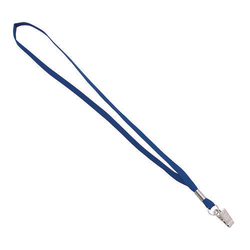 Image of Advantus Metal Flat Clip Lanyard, 36" Long, Blue, 100/Pack