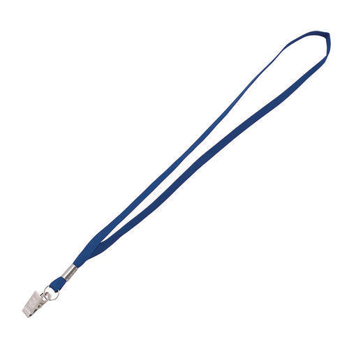 Image of Advantus Metal Flat Clip Lanyard, 36" Long, Blue, 100/Pack