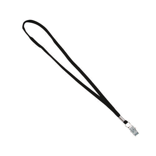 Image of Advantus Metal Flat Clip Lanyard, 36" Long, Black, 100/Pack