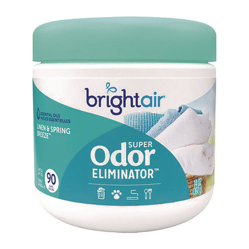 Image of BRIGHT Air® Super Odor Eliminator, Linen and Spring Breeze, 14 oz Jar
