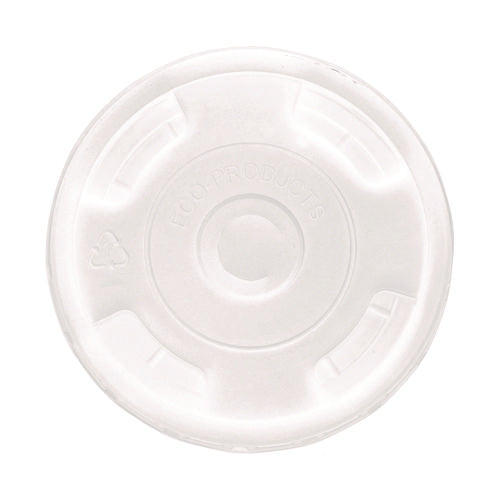 Image of Eco-Products® BlueStripe Recycled Content Cold Cup Flat Lids, Fits 9 oz to 24 oz Cold Cups, Plastic, Clear, 100/Pack, 10 Packs/Carton