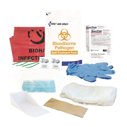 Image of First Aid Only 15-Piece Blood-Borne Pathogen Treatment Pack, 15 Pieces, Resealable Plastic Bag