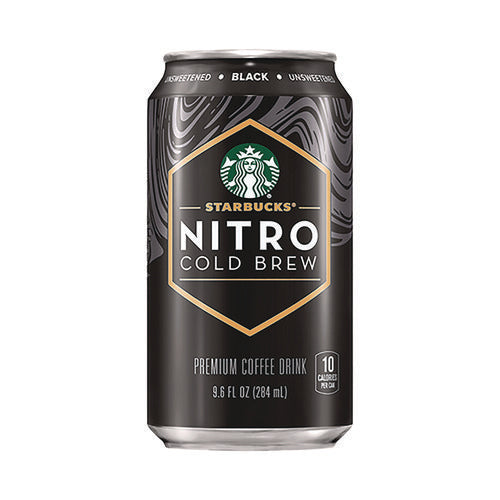 Image of Starbucks® Nitro Cold Brew Coffee, Black Unsweetened, 9.6 oz Can, 12/Carton