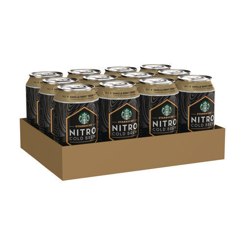 Image of Starbucks® Nitro Cold Brew Coffee, Vanilla Sweet Cream, 9.6 oz Can, 12/Carton