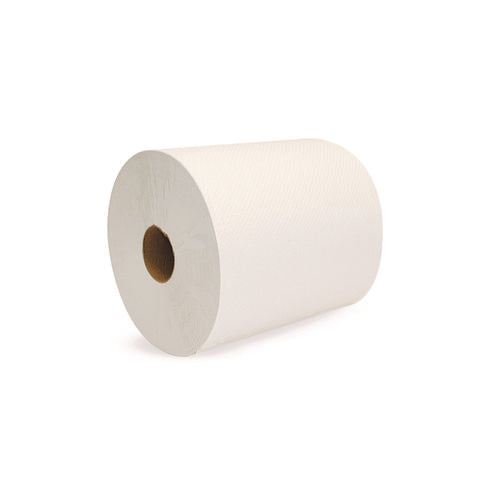 Image of Boardwalk® Boardwalk Green Universal Roll Towels, 1-Ply, 8" x 800 ft, Natural White, 6 Rolls/Carton