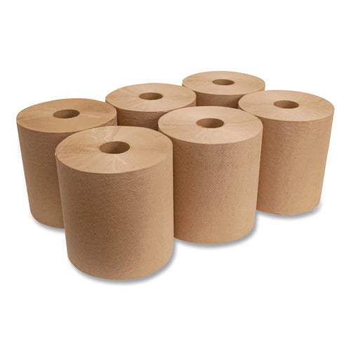 Image of Boardwalk® Boardwalk Green Universal Roll Towels, 1-Ply, 8" x 800 ft, Natural, 6 Rolls/Carton