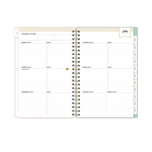 Image of Blue Sky® Day Designer "Secret Garden Mint" Academic Year Weekly/Monthly Notes Planner, 8 x 5, 12-Month (July to June): 2024-2025