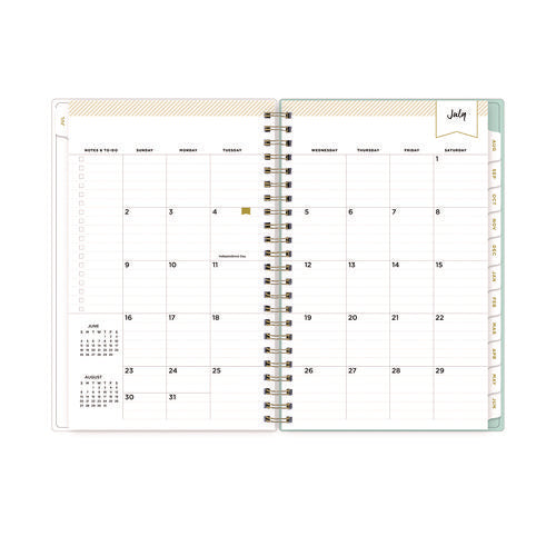 Image of Blue Sky® Day Designer "Secret Garden Mint" Academic Year Weekly/Monthly Notes Planner, 8 x 5, 12-Month (July to June): 2024-2025