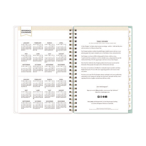 Image of Blue Sky® Day Designer "Secret Garden Mint" Academic Year Weekly/Monthly Notes Planner, 8 x 5, 12-Month (July to June): 2024-2025