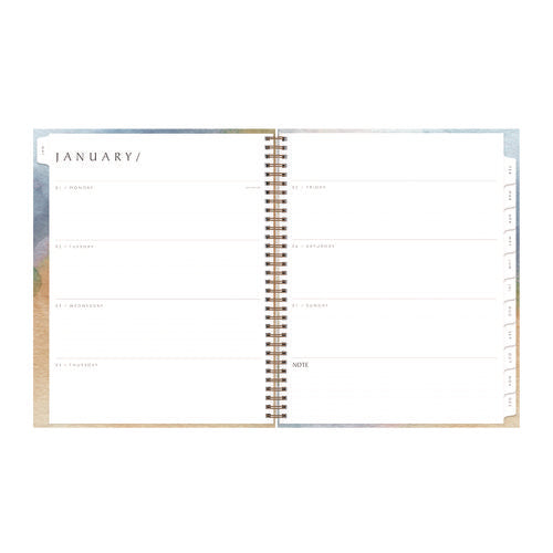 Image of Blue Sky® One Tree Planted Andreo Weekly/Monthly Planner, Abstract Artwork, 11" x 8.5", Blue/Sand/Green Cover, 12-Month (Jan-Dec): 2025