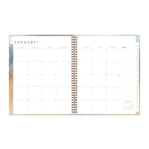 Image of Blue Sky® One Tree Planted Andreo Weekly/Monthly Planner, Abstract Artwork, 11" x 8.5", Blue/Sand/Green Cover, 12-Month (Jan-Dec): 2025
