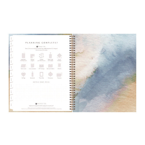 Image of Blue Sky® One Tree Planted Andreo Weekly/Monthly Planner, Abstract Artwork, 11" x 8.5", Blue/Sand/Green Cover, 12-Month (Jan-Dec): 2025