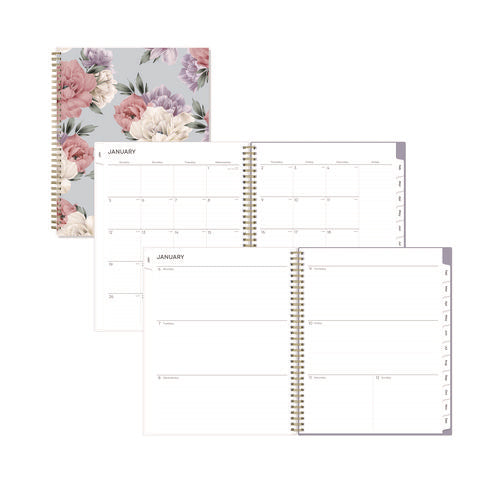 Image of Blue Sky® Tula Weekly/Monthly Planner, Floral Artwork, 11" x 8.5", Purple/Pink/White Cover, 12-Month (Jan to Dec): 2025