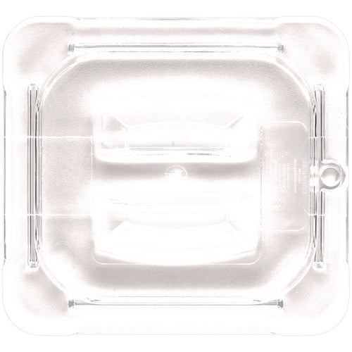Image of Carlisle StorPlus Polycarbonate Handled Universal Lid, 6.31 x 6.88 x 0.88, Clear, Plastic