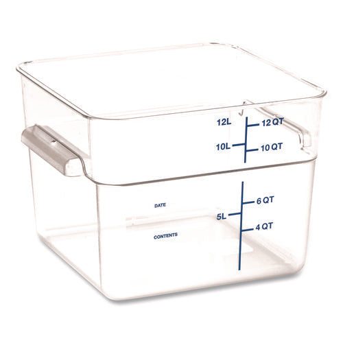 Image of Carlisle Squares Polycarbonate Food Storage Container, 12 qt, 11.13 x 11.13 x 8.25, Clear, Plastic