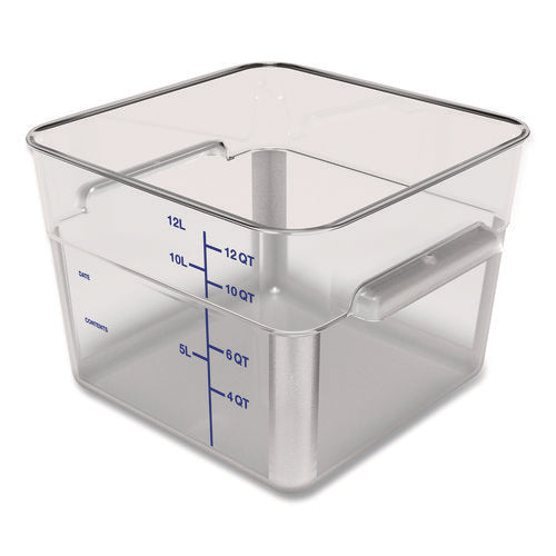 Image of Carlisle Squares Polycarbonate Food Storage Container, 12 qt, 11.13 x 11.13 x 8.25, Clear, Plastic