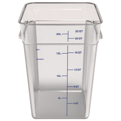 Image of Carlisle Squares Polycarbonate Food Storage Container, 22 qt, 11 13 x 11.13 x 15.72, Clear, Plastic