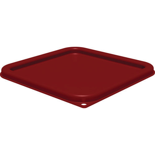 Image of Carlisle Squares Food Storage Container Lid, 9 x 9 x 0.63, Red, Plastic
