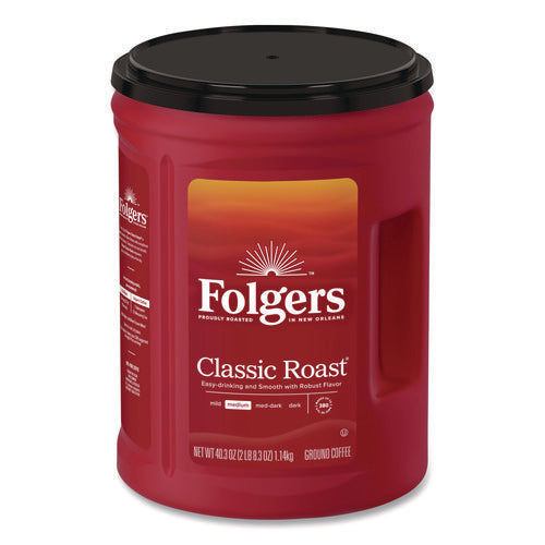 Image of Folgers® Classic Roast Ground Coffee, Classic Roast, 40.3 oz Canister