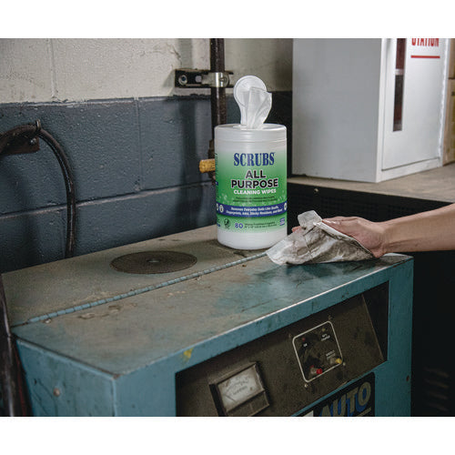 Image of SCRUBS® All Purpose Cleaning Wipes, 9 x 12, Citrus Scent, White, 80 Wipes/Canister, 6 Canisters/Carton