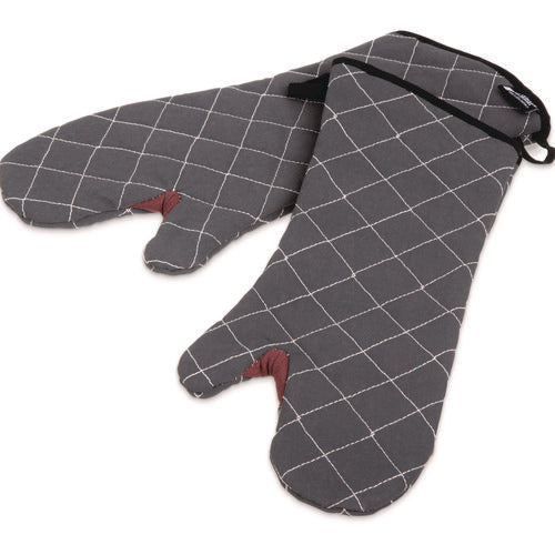 Image of San Jamar® Bestguard Oven Mitt, 17", WebGuard Plus Fabric, Black, Pair