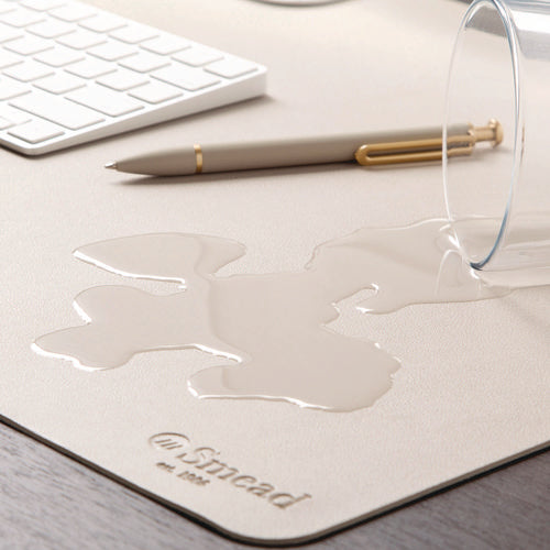 Image of Smead Vegan Leather Desk Pads, 31.5 x 15.7, SandStone