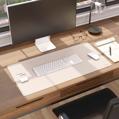 Image of Smead Vegan Leather Desk Pads, 31.5 x 15.7, SandStone