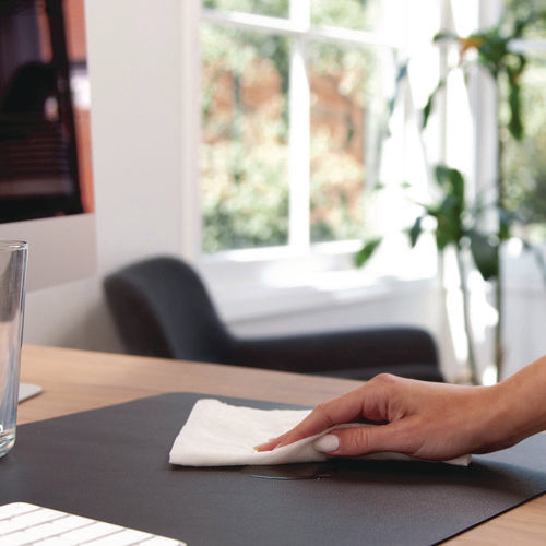 Image of Smead Vegan Leather Desk Pads, 31.5 x 15.7, Charcoal