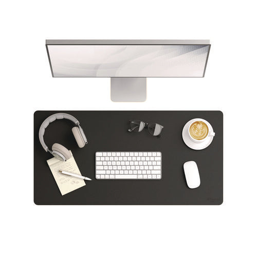 Image of Smead Vegan Leather Desk Pads, 31.5 x 15.7, Charcoal