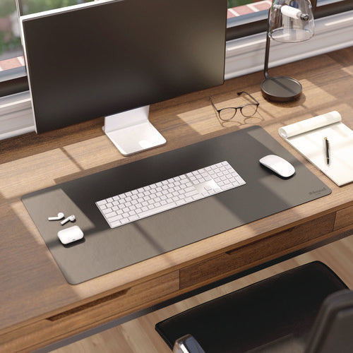 Image of Smead Vegan Leather Desk Pads, 31.5 x 15.7, Charcoal
