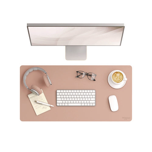 Image of Smead Vegan Leather Desk Pads, 31.5 x 15.7, Light Pink