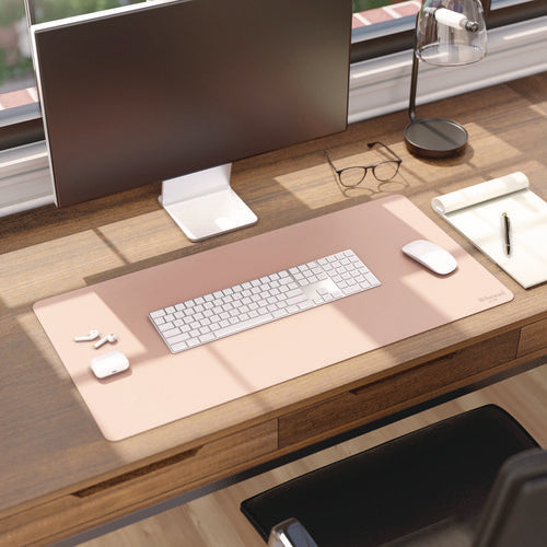Image of Smead Vegan Leather Desk Pads, 31.5 x 15.7, Light Pink