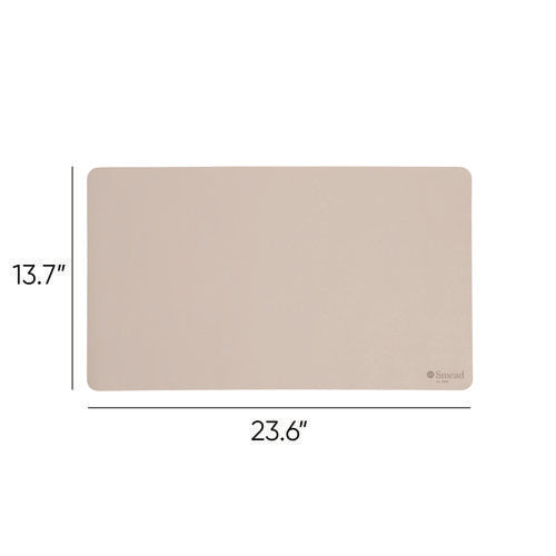 Image of Smead Vegan Leather Desk Pads, 23.6 x 13.7, SandStone