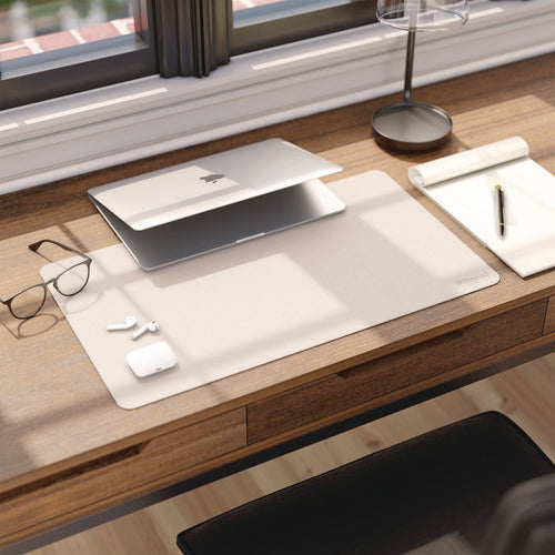 Image of Smead Vegan Leather Desk Pads, 23.6 x 13.7, SandStone