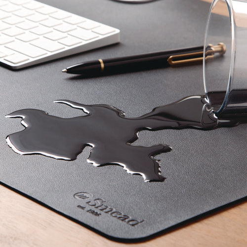Image of Smead Vegan Leather Desk Pads, 23.6 x 13.7, Charcoal