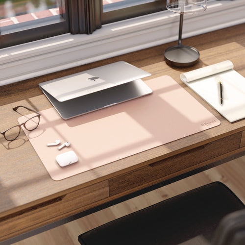 Image of Smead Vegan Leather Desk Pads, 23.6 x 13.7, Light Pink