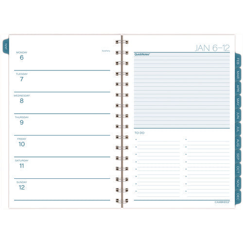 Image of Cambridge® Glacier Weekly/Monthly Planner, Glacier Artwork, 8.5" x 6.38", Blue/Gray/Silver Cover, 12-Month (Jan to Dec): 2025