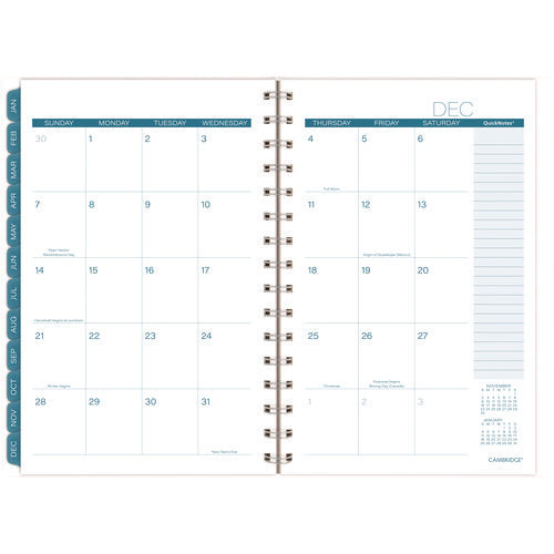 Image of Cambridge® Glacier Weekly/Monthly Planner, Glacier Artwork, 8.5" x 6.38", Blue/Gray/Silver Cover, 12-Month (Jan to Dec): 2025