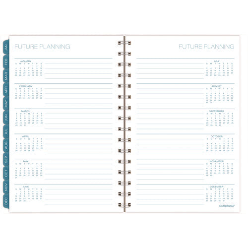 Image of Cambridge® Glacier Weekly/Monthly Planner, Glacier Artwork, 8.5" x 6.38", Blue/Gray/Silver Cover, 12-Month (Jan to Dec): 2025