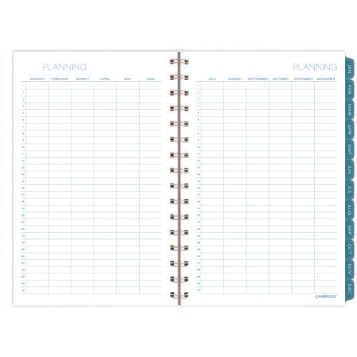 Image of Cambridge® Glacier Weekly/Monthly Planner, Glacier Artwork, 8.5" x 6.38", Blue/Gray/Silver Cover, 12-Month (Jan to Dec): 2025