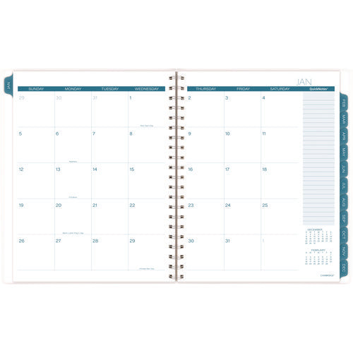 Image of Cambridge® Glacier Weekly/Monthly Planner, Glacier Artwork, 11" x 9.25", Blue/Gray/Silver Cover, 12-Month (Jan to Dec): 2025