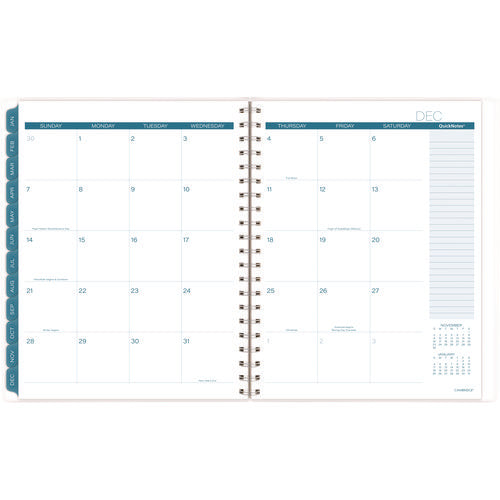 Image of Cambridge® Glacier Weekly/Monthly Planner, Glacier Artwork, 11" x 9.25", Blue/Gray/Silver Cover, 12-Month (Jan to Dec): 2025