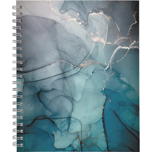 Image of Cambridge® Glacier Weekly/Monthly Planner, Glacier Artwork, 11" x 9.25", Blue/Gray/Silver Cover, 12-Month (Jan to Dec): 2025