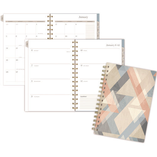 Image of Cambridge® Triad Weekly/Monthly Planner, Geometric Artwork, 8.5" x 6.38", Multicolor Cover, 12-Month (Jan to Dec): 2025